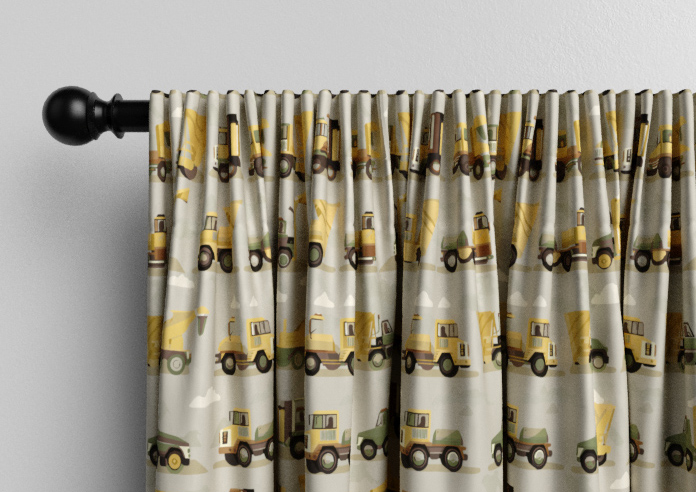 Construction Crew, Tarmac - Made to Measure Curtains - Image 9